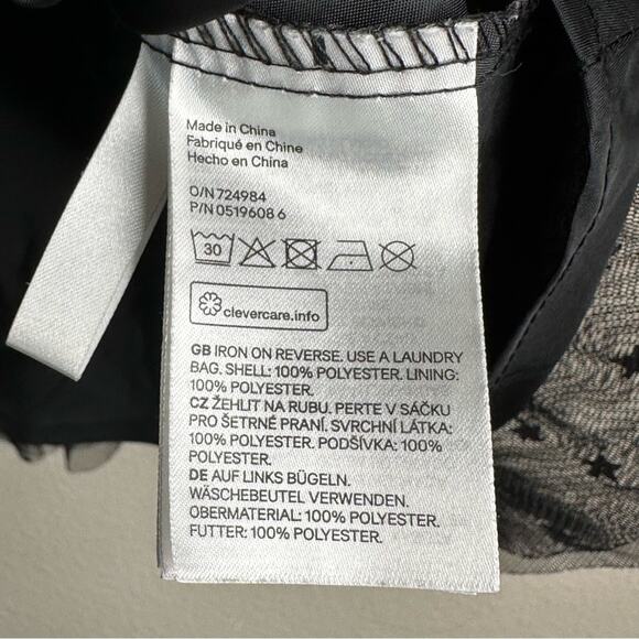 H&M Tulle Midi Dress Silver Star Print Ruffle Shoulders A-Line Lined Black 3-4Y - Picture 10 of 12